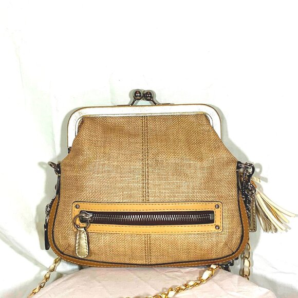 Coach Bonnie Straw and Leather Demi Bag - Picture 1 of 3